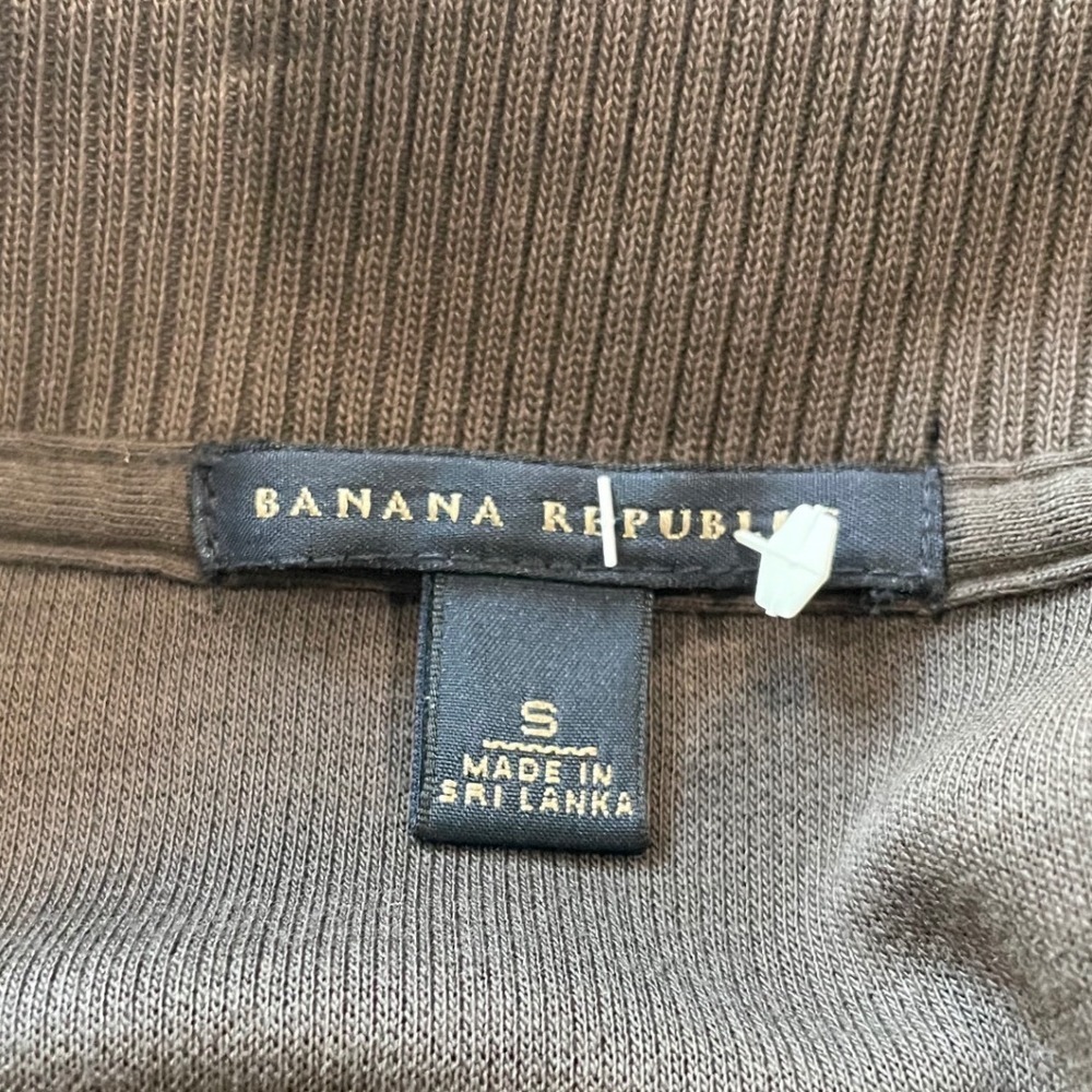 Banana Republic Brown 100% Cotton Quarter Zip Ribbed Pullover Sweater Womens S - Picture 6 of 7